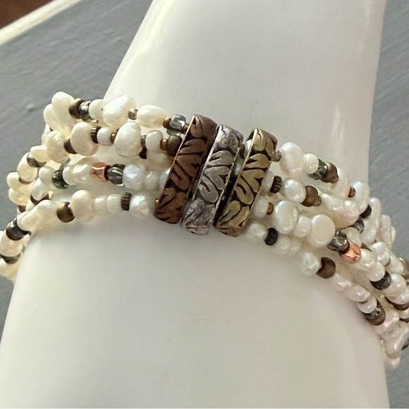 Silpada 925 Sterling Silver & Pearls Multi Strand Bracelet - Picture 3 of 10